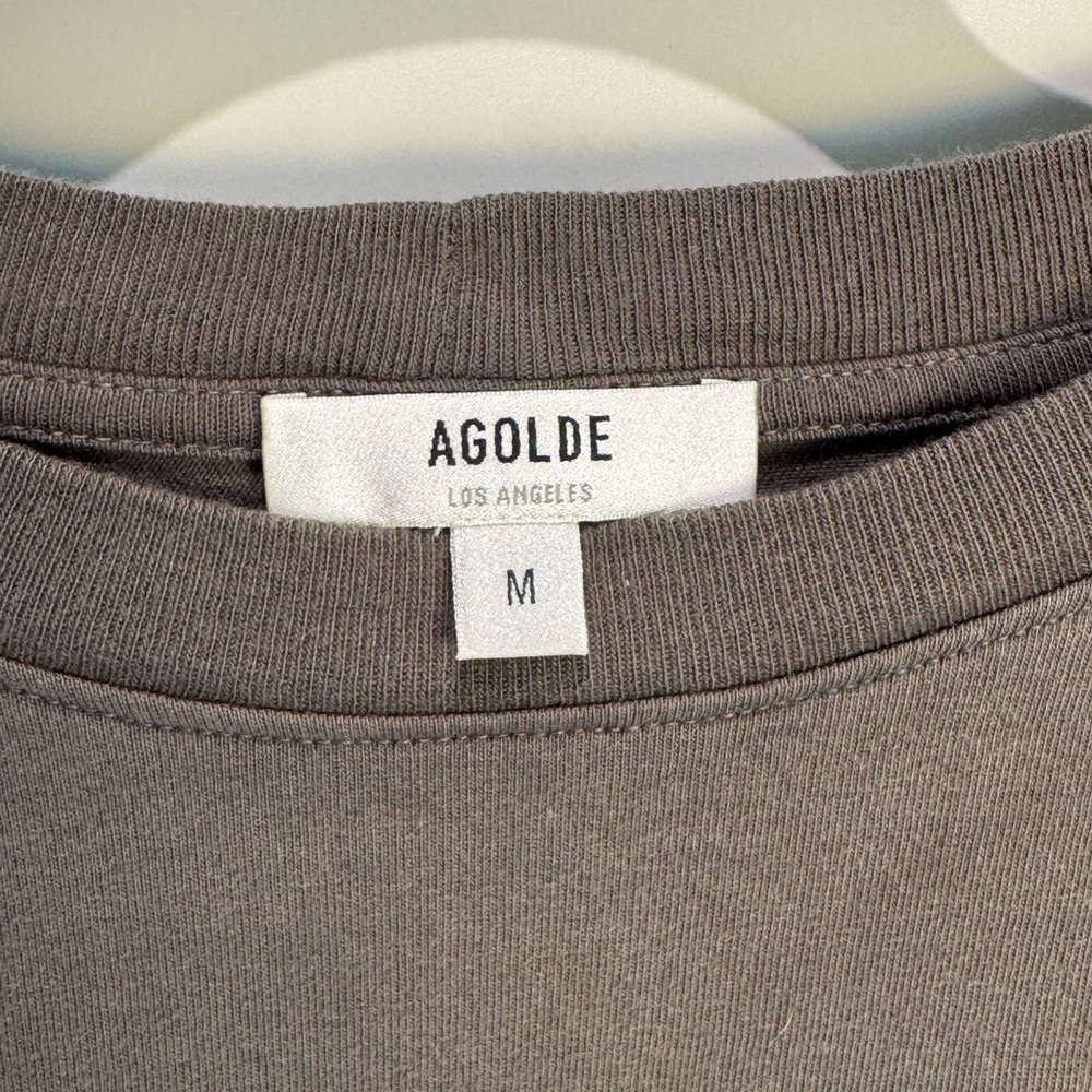 Agolde Green Boxy Cropped Tee - Picture 2 of 3